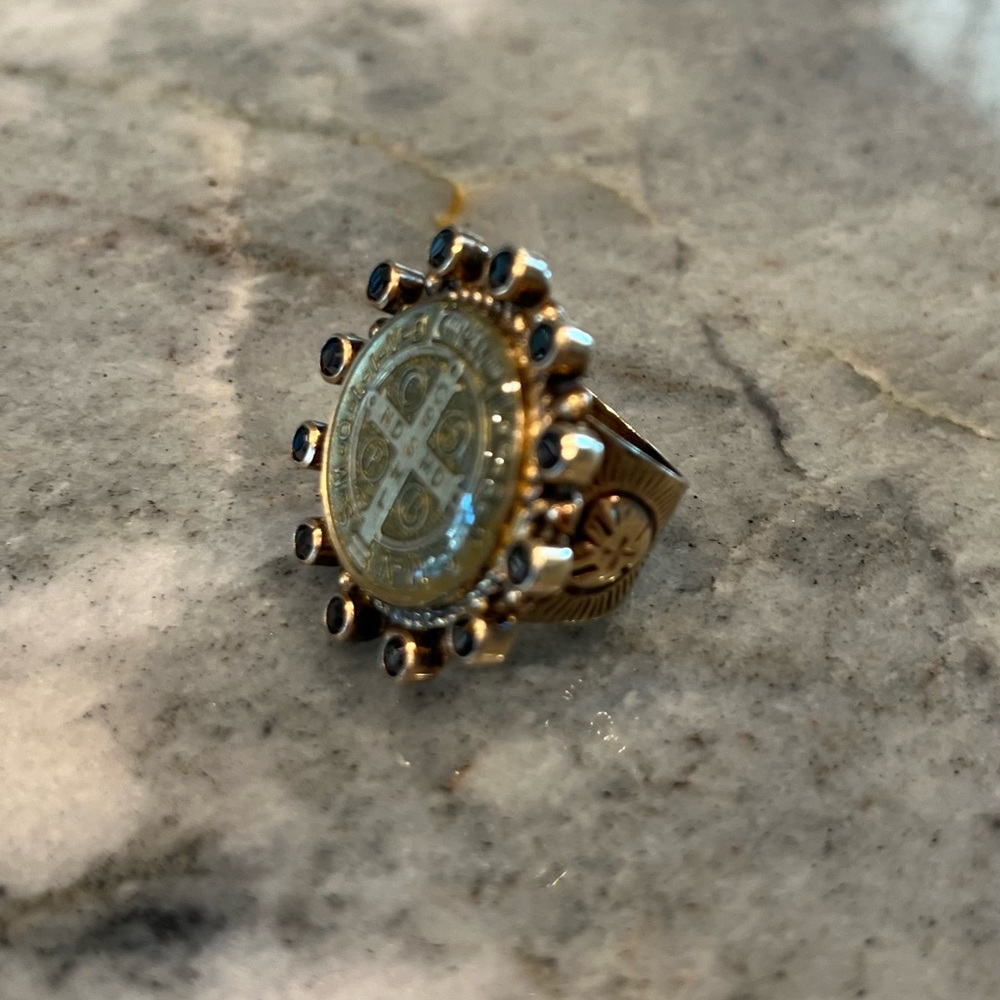 VIRGIN SAINTS & ANGELS VINTAGE SAN BENITO RING IN ROSE GOLD - Picture 4 of 11